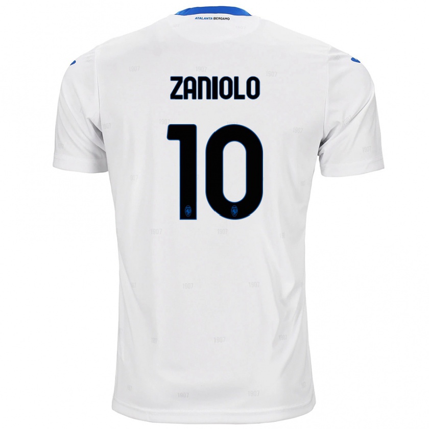 Kandiny Gyermek Nicolò Zaniolo #10 Fehér Idegenbeli Jersey 2024/25 Mez Póló Ing