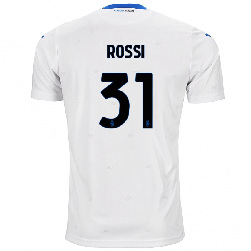 Kandiny Gyermek Francesco Rossi #31 Fehér Idegenbeli Jersey 2024/25 Mez Póló Ing