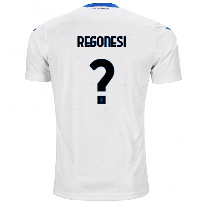 Kandiny Gyermek Nicolò Regonesi #0 Fehér Idegenbeli Jersey 2024/25 Mez Póló Ing