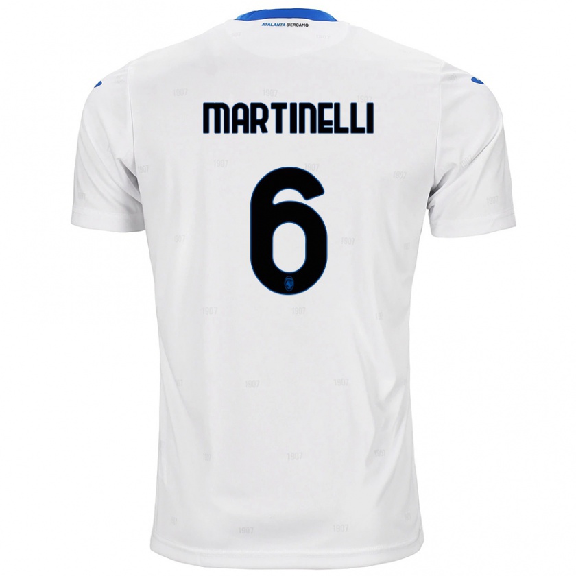 Kandiny Gyermek Gabriel Martinelli #6 Fehér Idegenbeli Jersey 2024/25 Mez Póló Ing