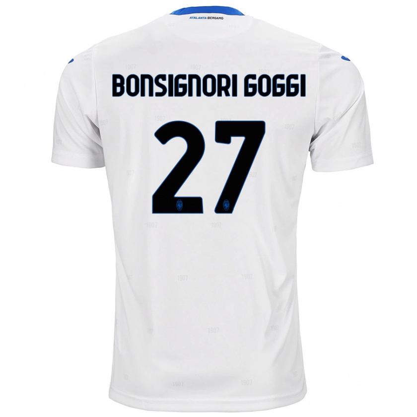 Kandiny Gyermek Lorenzo Bonsignori Goggi #27 Fehér Idegenbeli Jersey 2024/25 Mez Póló Ing