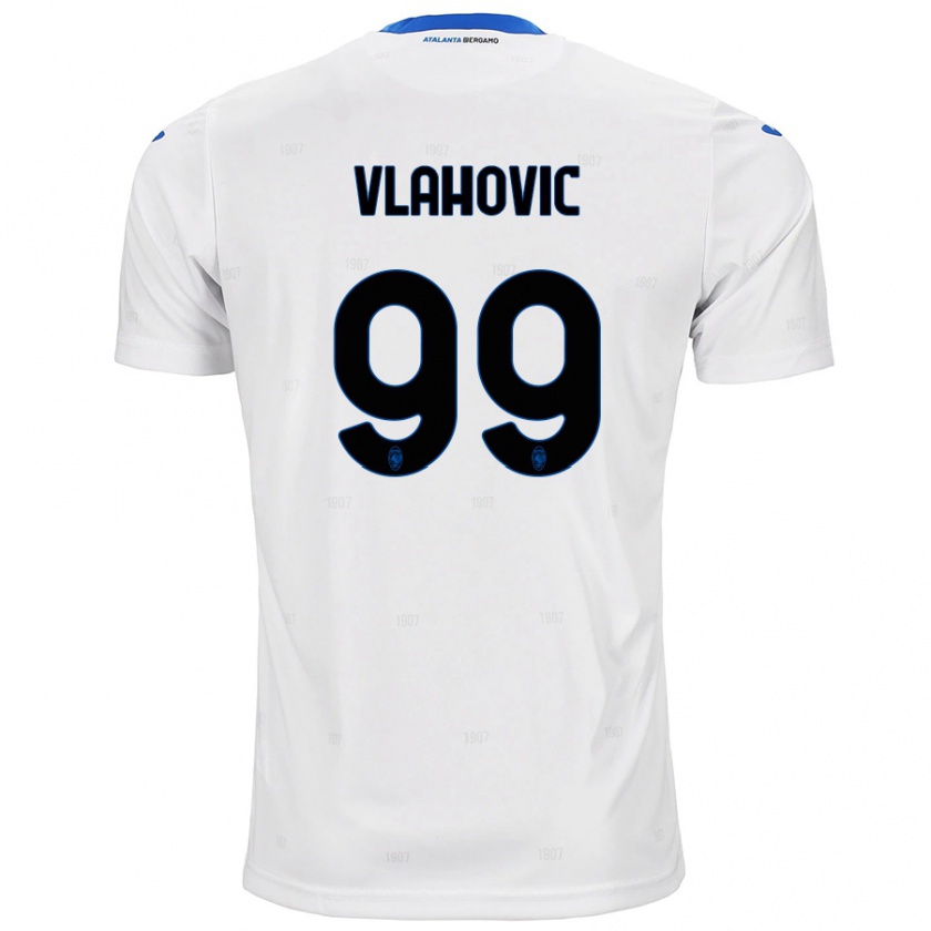 Kandiny Gyermek Vanja Vlahovic #99 Fehér Idegenbeli Jersey 2024/25 Mez Póló Ing