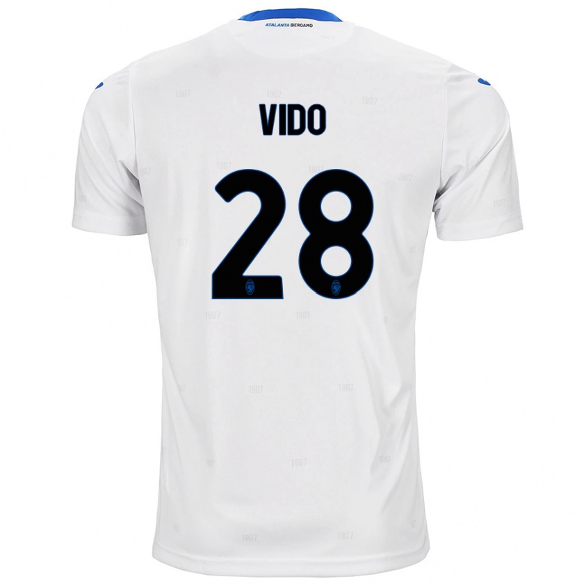 Kandiny Gyermek Luca Vido #28 Fehér Idegenbeli Jersey 2024/25 Mez Póló Ing