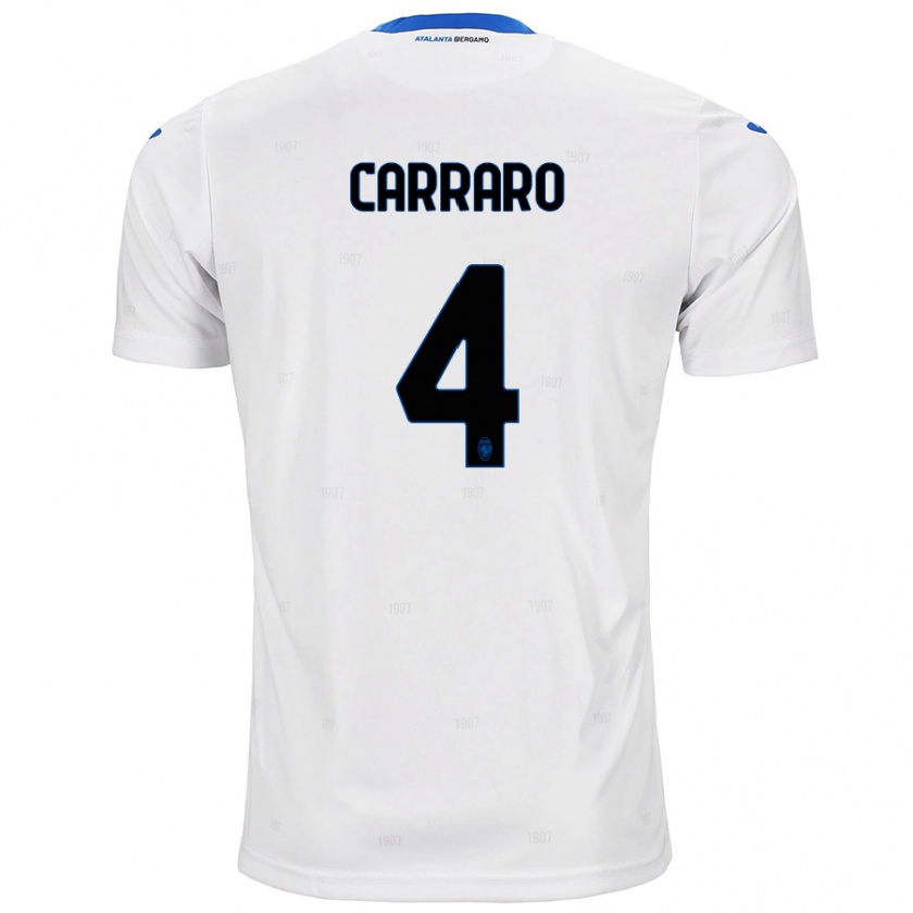 Kandiny Gyermek Marco Carraro #4 Fehér Idegenbeli Jersey 2024/25 Mez Póló Ing