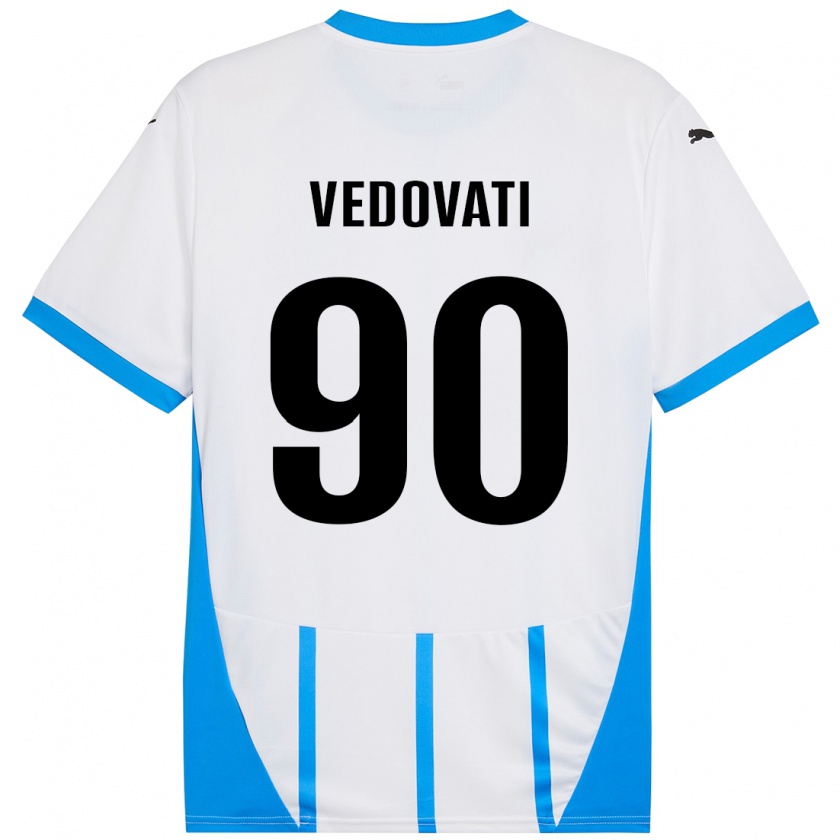 Kandiny Gyermek Gabriele Vedovati #90 Fehér Kék Idegenbeli Jersey 2024/25 Mez Póló Ing