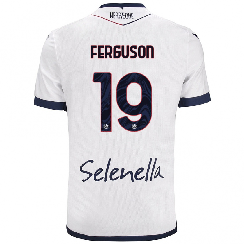 Kandiny Gyermek Lewis Ferguson #19 Fehér Royal Blue Idegenbeli Jersey 2024/25 Mez Póló Ing