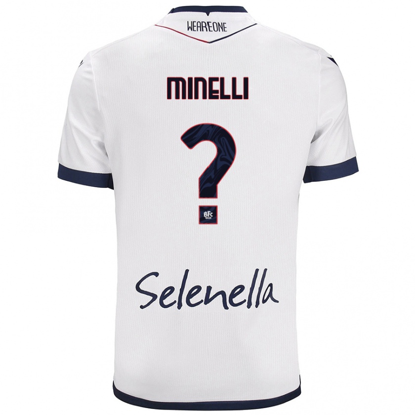 Kandiny Gyermek Leo Minelli #0 Fehér Royal Blue Idegenbeli Jersey 2024/25 Mez Póló Ing