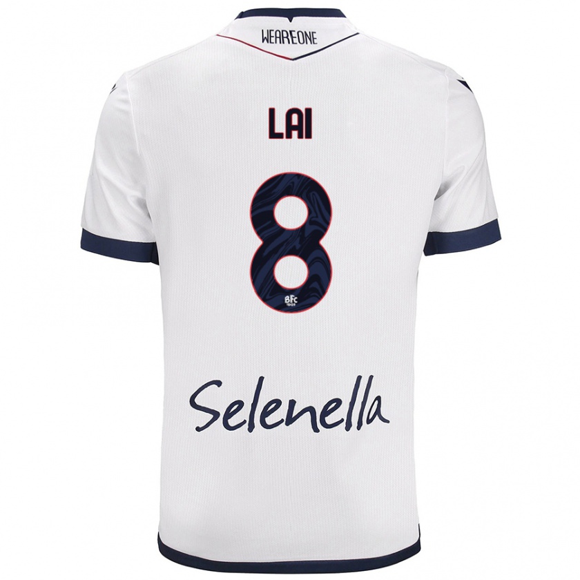 Kandiny Gyermek Luca Lai #8 Fehér Royal Blue Idegenbeli Jersey 2024/25 Mez Póló Ing