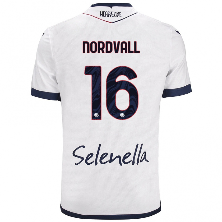 Kandiny Gyermek Ossian Nordvall #16 Fehér Royal Blue Idegenbeli Jersey 2024/25 Mez Póló Ing