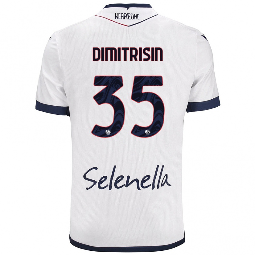 Kandiny Gyermek Danila Dimitrișin #35 Fehér Royal Blue Idegenbeli Jersey 2024/25 Mez Póló Ing