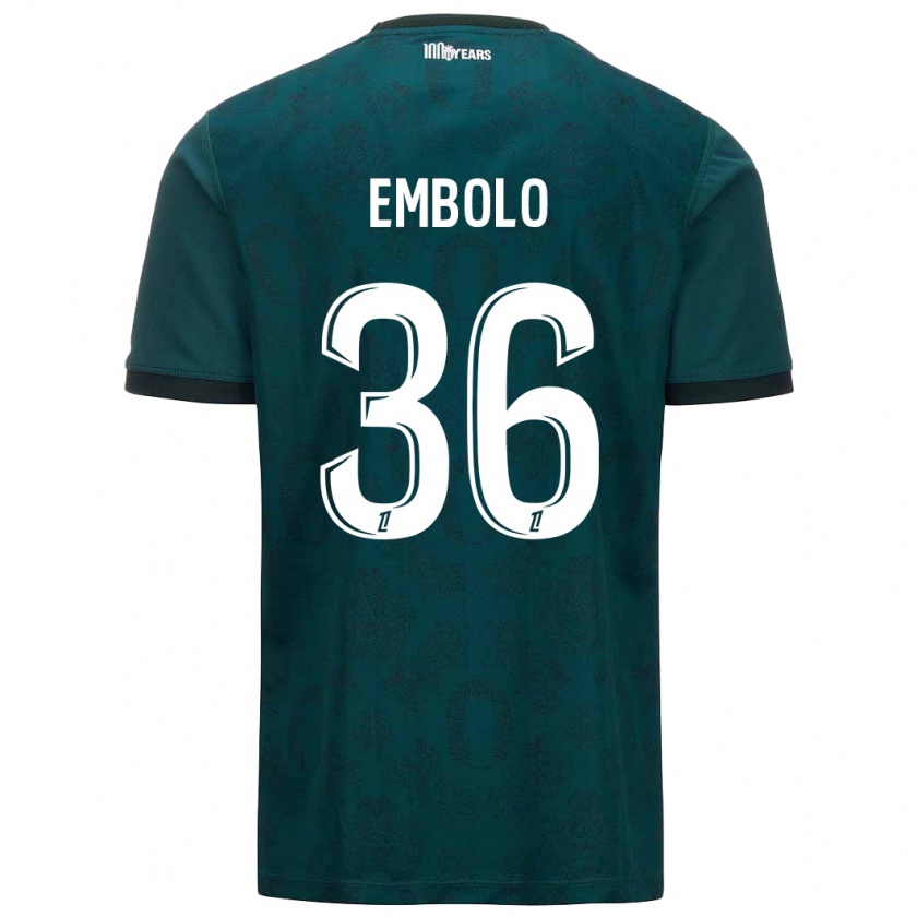 Kandiny Gyermek Breel Embolo #36 Sötétzöld Idegenbeli Jersey 2024/25 Mez Póló Ing