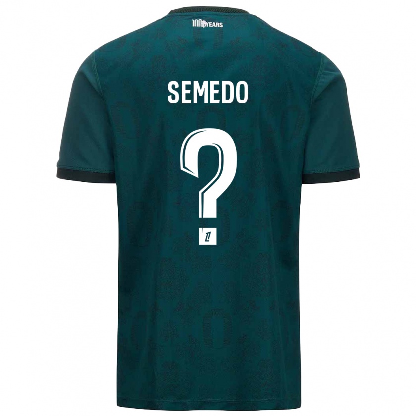 Kandiny Gyermek Jordan Semedo #0 Sötétzöld Idegenbeli Jersey 2024/25 Mez Póló Ing