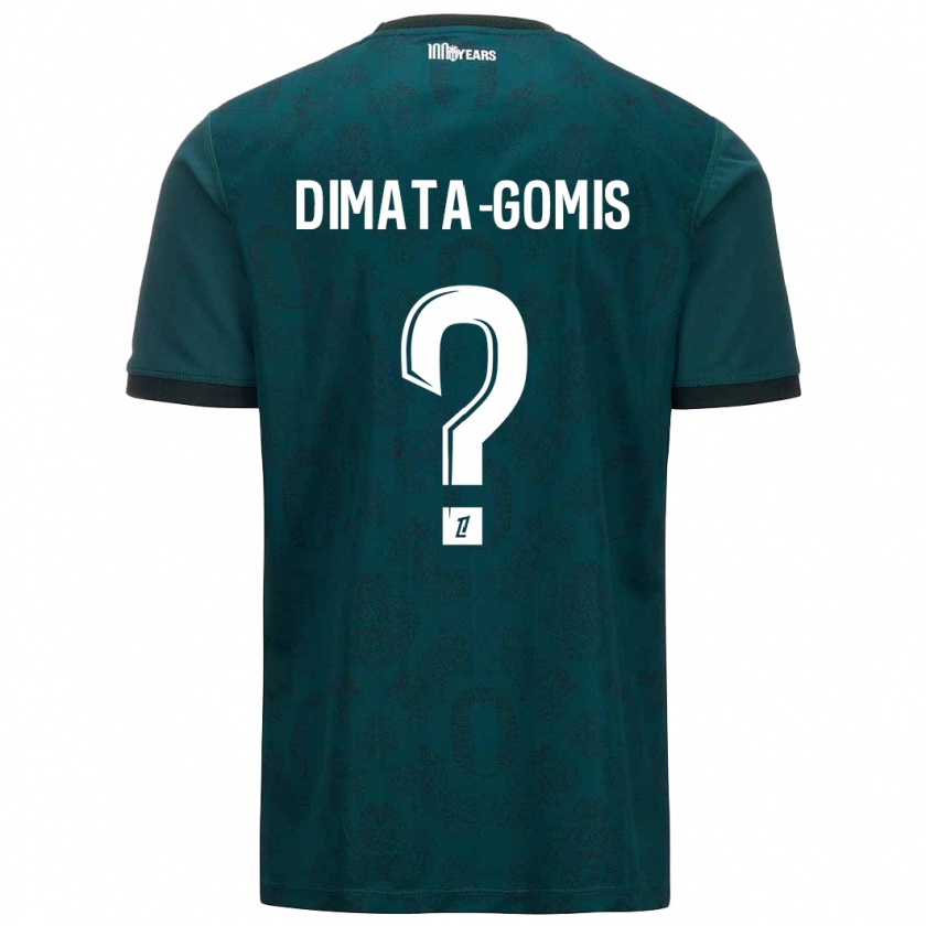 Kandiny Gyermek Kamron Dimata-Gomis #0 Sötétzöld Idegenbeli Jersey 2024/25 Mez Póló Ing