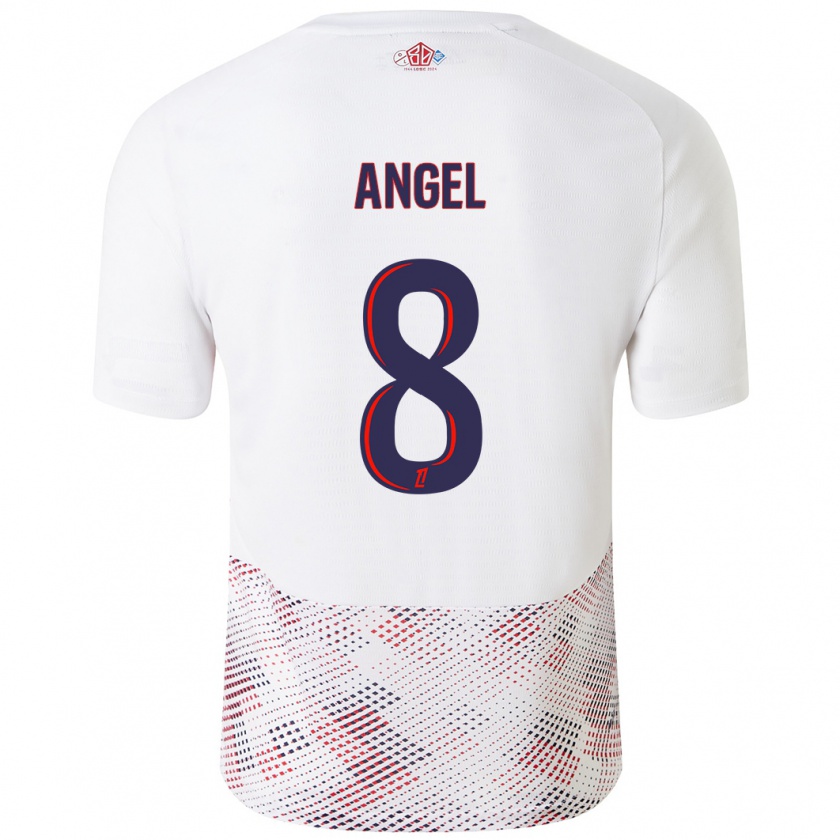 Kandiny Gyermek Angel Gomes #8 Fehér Royal Blue Idegenbeli Jersey 2024/25 Mez Póló Ing