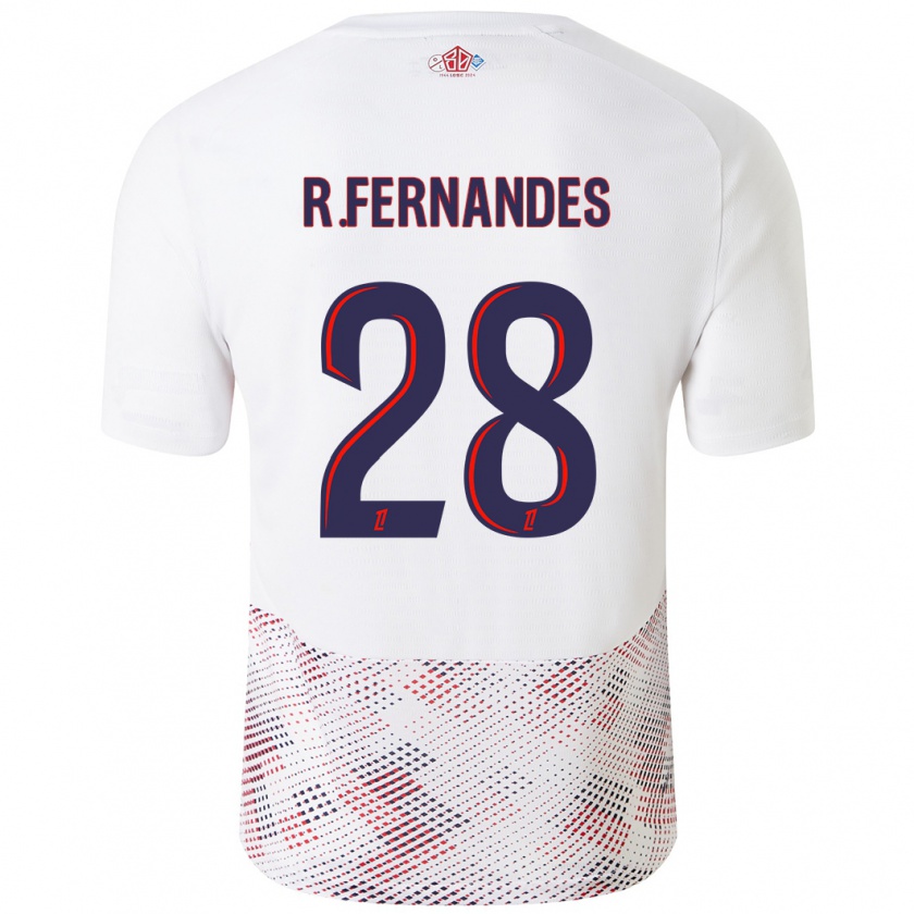 Kandiny Gyermek Rafael Fernandes #28 Fehér Royal Blue Idegenbeli Jersey 2024/25 Mez Póló Ing