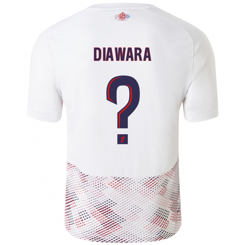 Kandiny Gyermek Bakari Diawara #0 Fehér Royal Blue Idegenbeli Jersey 2024/25 Mez Póló Ing