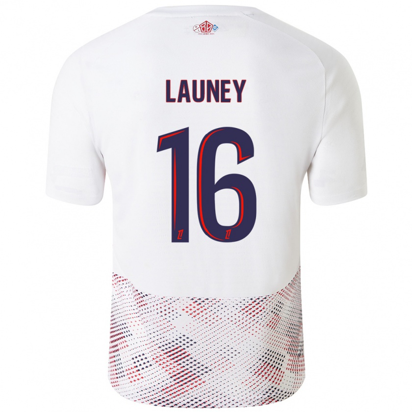 Kandiny Gyermek Elisa Launey #16 Fehér Royal Blue Idegenbeli Jersey 2024/25 Mez Póló Ing