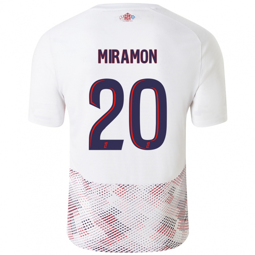 Kandiny Gyermek Ignacio Miramón #20 Fehér Royal Blue Idegenbeli Jersey 2024/25 Mez Póló Ing