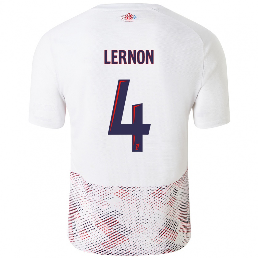 Kandiny Gyermek Jessica Lernon #4 Fehér Royal Blue Idegenbeli Jersey 2024/25 Mez Póló Ing