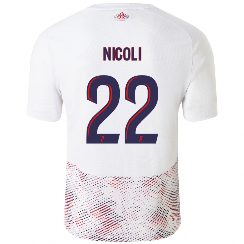 Kandiny Gyermek Morgane Nicoli #22 Fehér Royal Blue Idegenbeli Jersey 2024/25 Mez Póló Ing