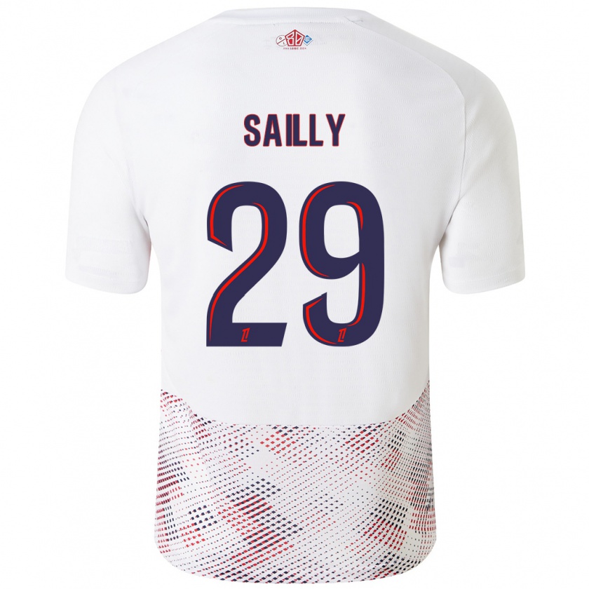 Kandiny Gyermek Charlotte Sailly #29 Fehér Royal Blue Idegenbeli Jersey 2024/25 Mez Póló Ing