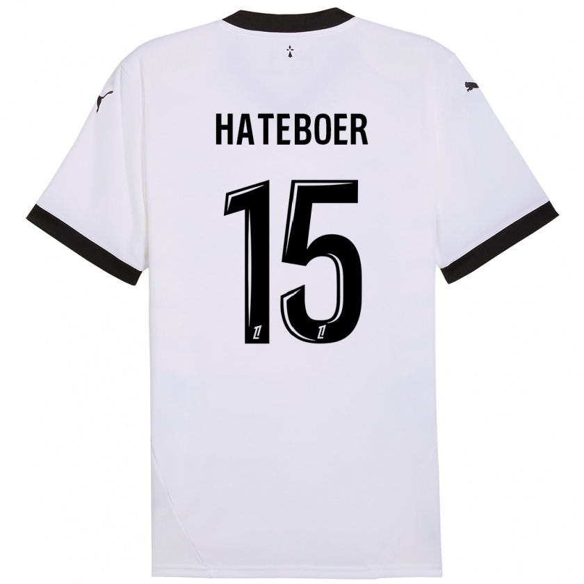 Kandiny Gyermek Hans Hateboer #15 Fehér Fekete Idegenbeli Jersey 2024/25 Mez Póló Ing