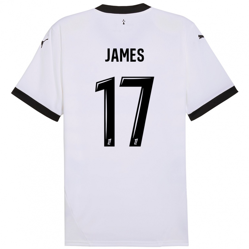 Kandiny Gyermek Jordan James #17 Fehér Fekete Idegenbeli Jersey 2024/25 Mez Póló Ing