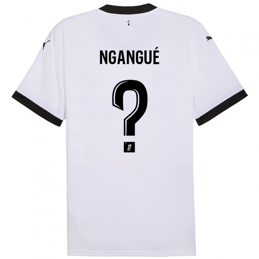 Kandiny Gyermek Maurice Ngangué #0 Fehér Fekete Idegenbeli Jersey 2024/25 Mez Póló Ing