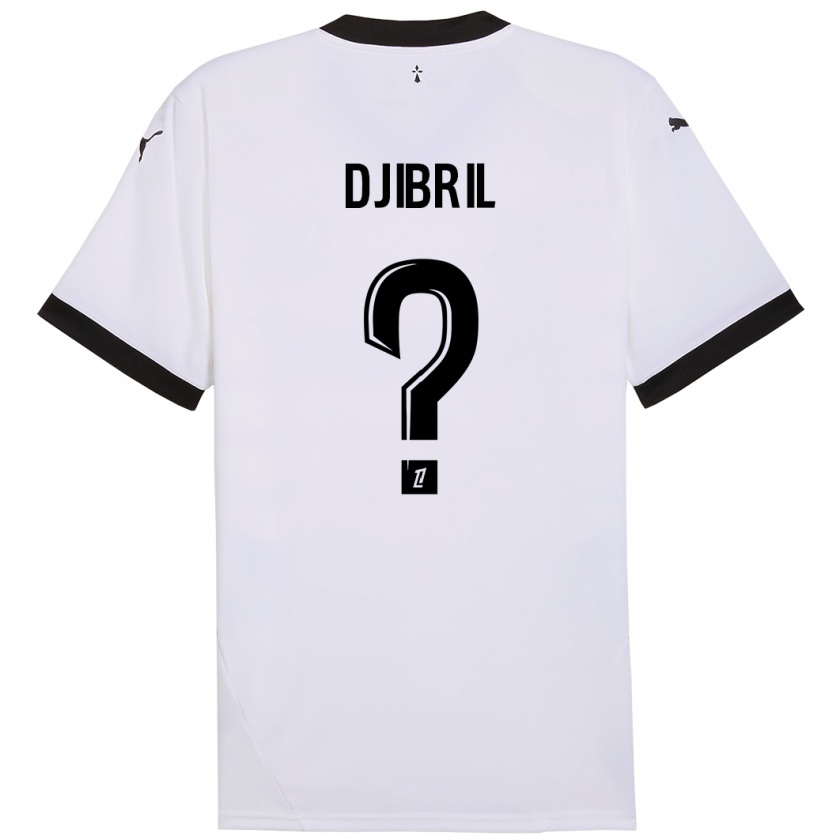 Kandiny Gyermek Djibril Diallo #0 Fehér Fekete Idegenbeli Jersey 2024/25 Mez Póló Ing