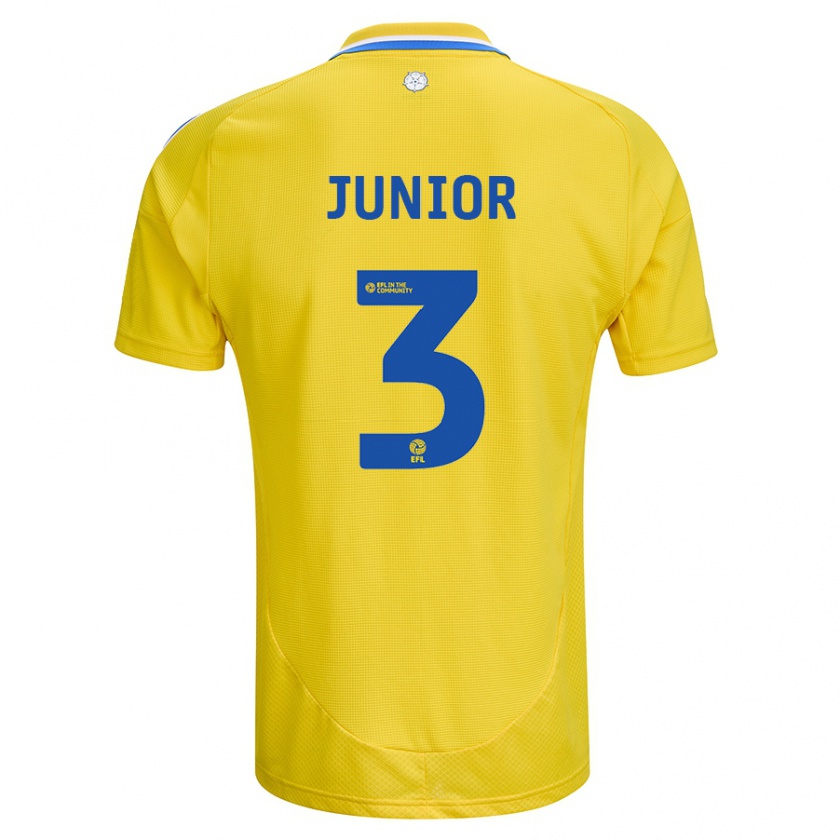 Kandiny Gyermek Junior Firpo #3 Sárga Kék Idegenbeli Jersey 2024/25 Mez Póló Ing