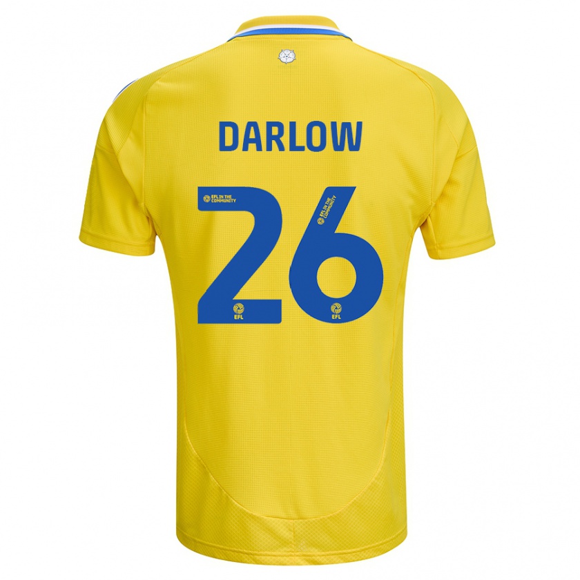 Kandiny Gyermek Karl Darlow #26 Sárga Kék Idegenbeli Jersey 2024/25 Mez Póló Ing