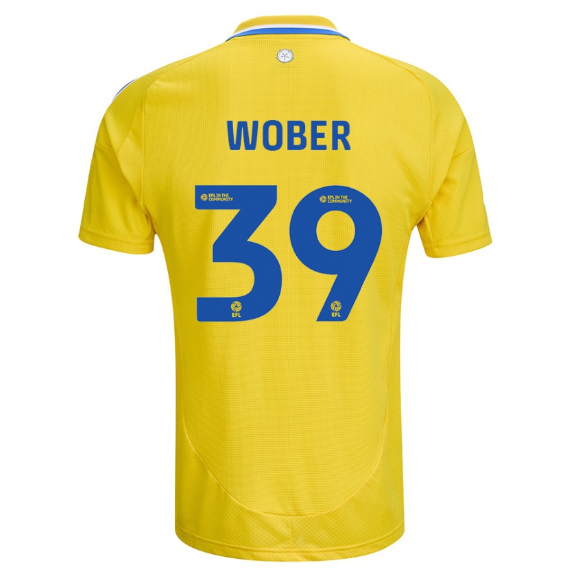 Kandiny Gyermek Maximilian Wöber #39 Sárga Kék Idegenbeli Jersey 2024/25 Mez Póló Ing