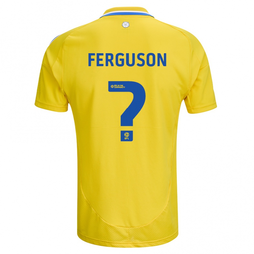 Kandiny Gyermek Connor Ferguson #0 Sárga Kék Idegenbeli Jersey 2024/25 Mez Póló Ing