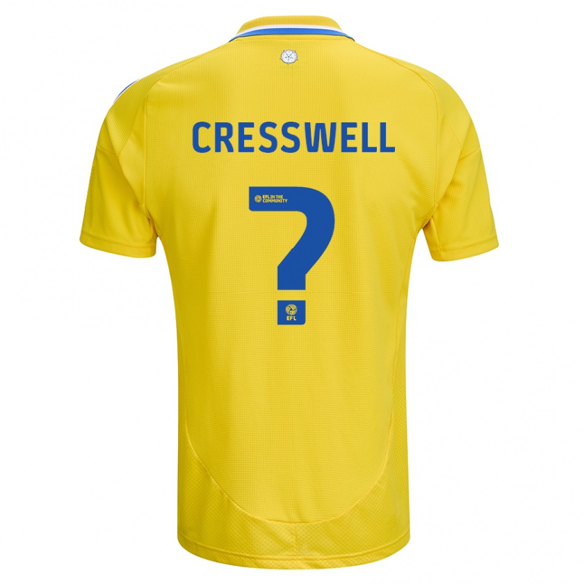 Kandiny Gyermek Alfie Cresswell #0 Sárga Kék Idegenbeli Jersey 2024/25 Mez Póló Ing