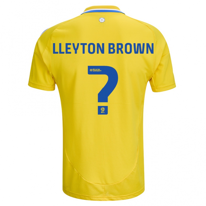 Kandiny Gyermek Lleyton Brown #0 Sárga Kék Idegenbeli Jersey 2024/25 Mez Póló Ing