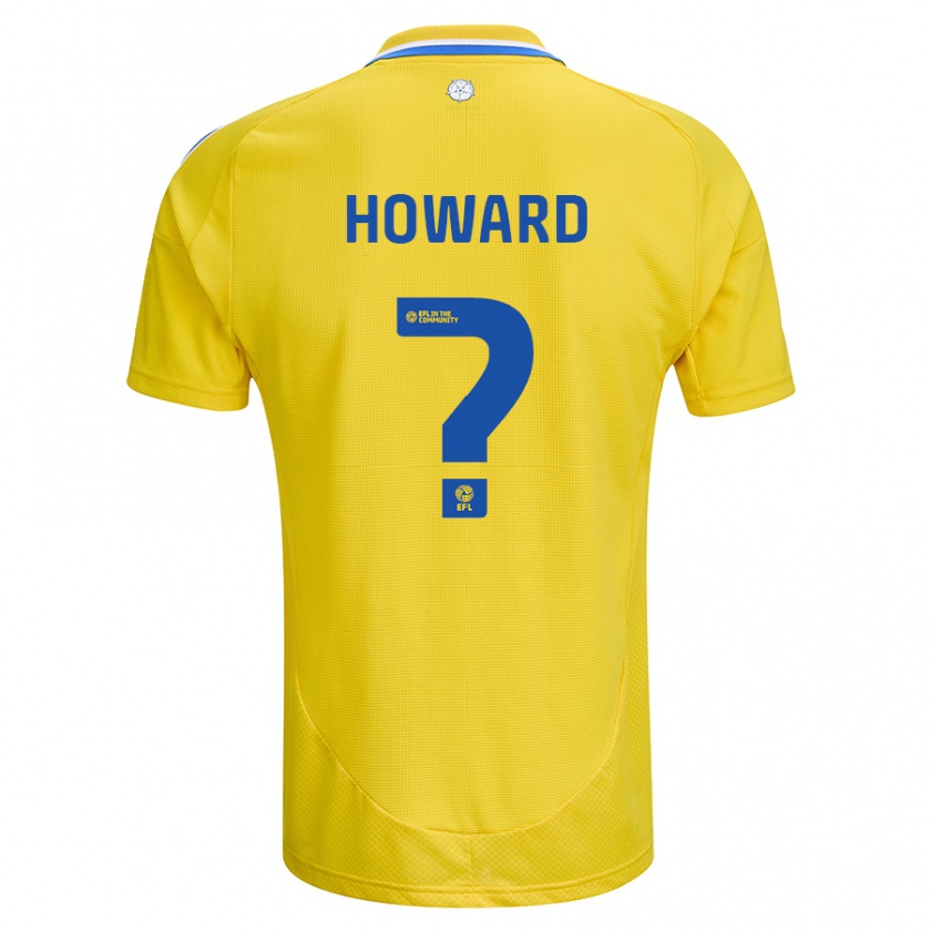 Kandiny Gyermek Jacob Howard #0 Sárga Kék Idegenbeli Jersey 2024/25 Mez Póló Ing