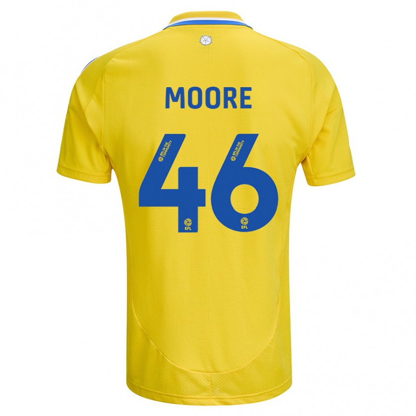 Kandiny Gyermek Kris Moore #46 Sárga Kék Idegenbeli Jersey 2024/25 Mez Póló Ing