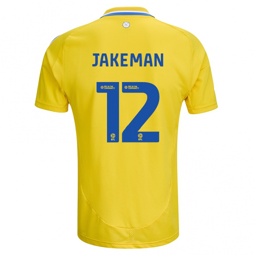 Kandiny Gyermek Harriet Jakeman #12 Sárga Kék Idegenbeli Jersey 2024/25 Mez Póló Ing