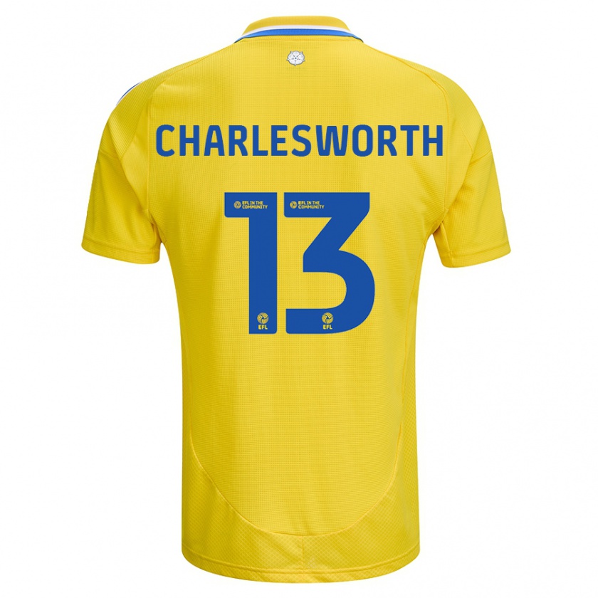 Kandiny Gyermek Millie Robshaw-Charlesworth #13 Sárga Kék Idegenbeli Jersey 2024/25 Mez Póló Ing