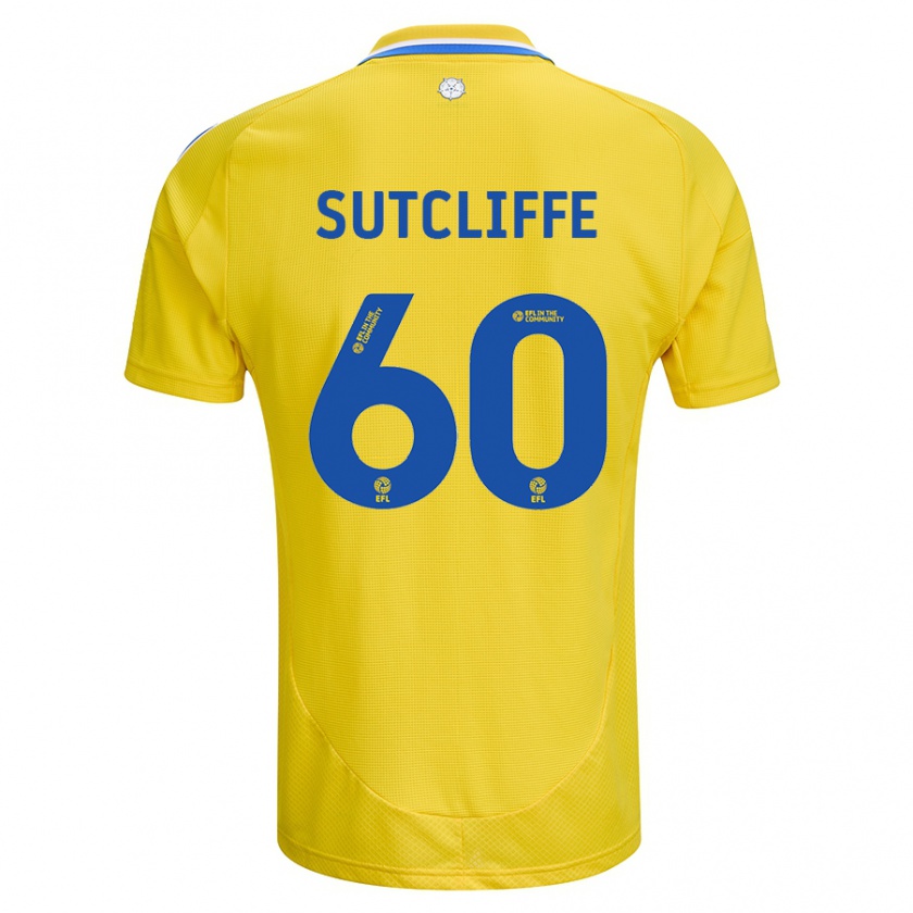 Kandiny Gyermek Harvey Sutcliffe #60 Sárga Kék Idegenbeli Jersey 2024/25 Mez Póló Ing