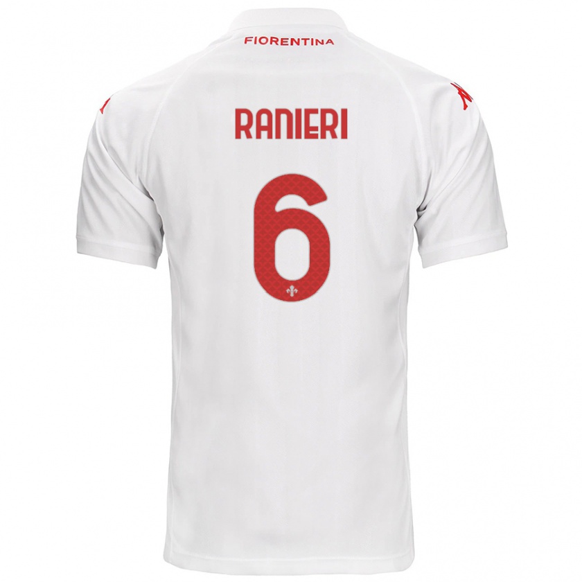 Kandiny Gyermek Luca Ranieri #6 Fehér Idegenbeli Jersey 2024/25 Mez Póló Ing