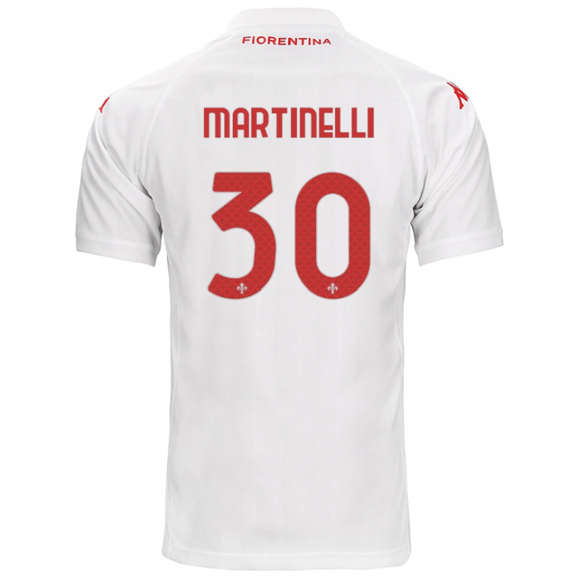 Kandiny Gyermek Tommaso Martinelli #30 Fehér Idegenbeli Jersey 2024/25 Mez Póló Ing