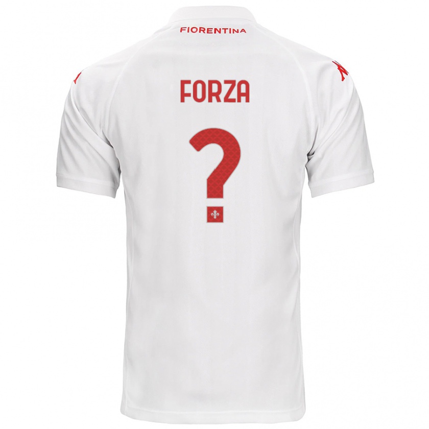 Kandiny Gyermek Francesco Forza #0 Fehér Idegenbeli Jersey 2024/25 Mez Póló Ing