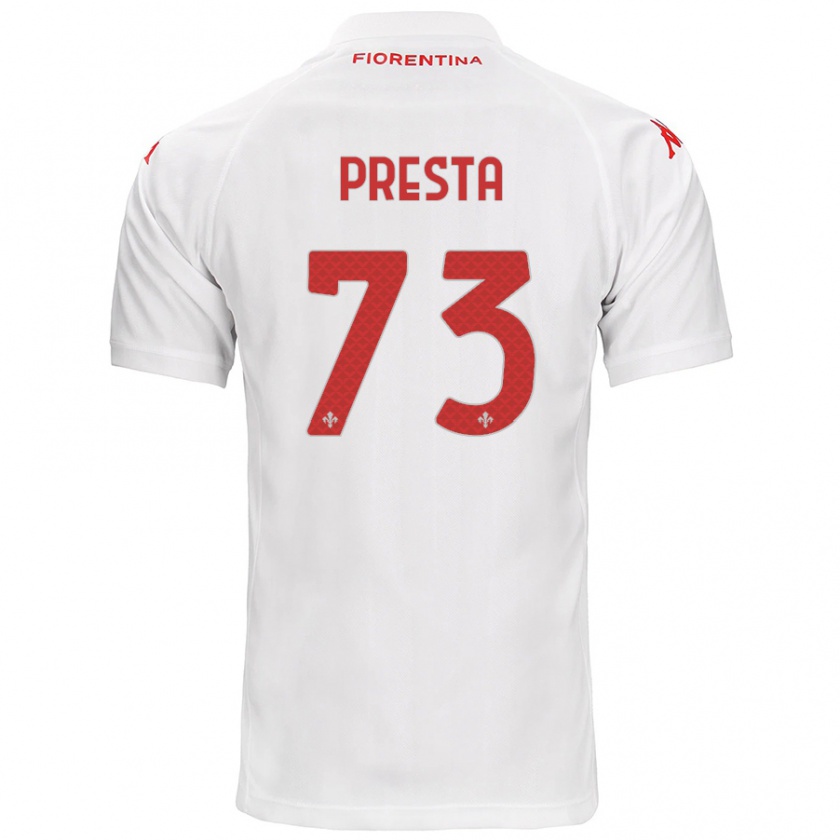 Kandiny Gyermek Francesco Presta #73 Fehér Idegenbeli Jersey 2024/25 Mez Póló Ing