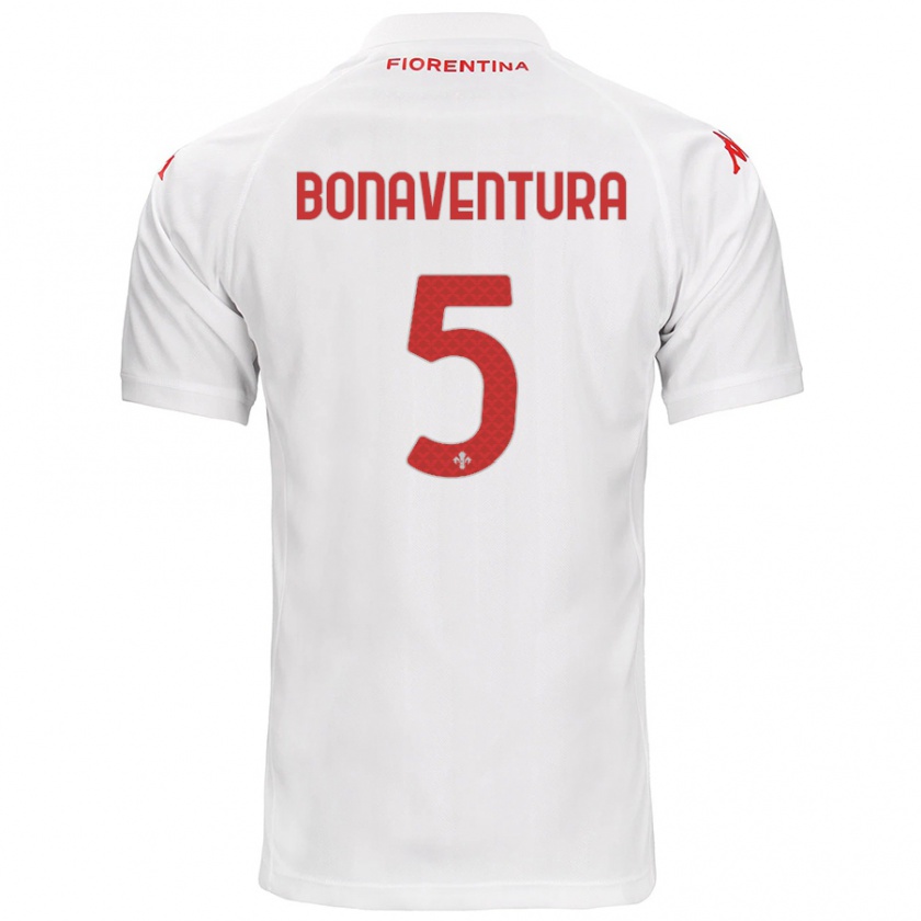 Kandiny Gyermek Giacomo Bonaventura #5 Fehér Idegenbeli Jersey 2024/25 Mez Póló Ing