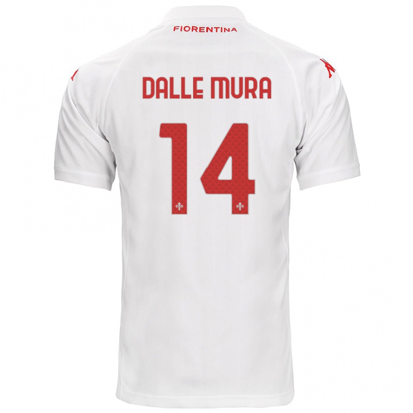 Kandiny Gyermek Christian Dalle Mura #14 Fehér Idegenbeli Jersey 2024/25 Mez Póló Ing