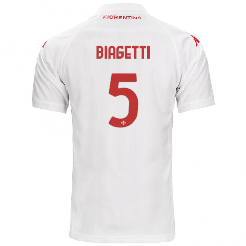 Kandiny Gyermek Christian Biagetti #5 Fehér Idegenbeli Jersey 2024/25 Mez Póló Ing