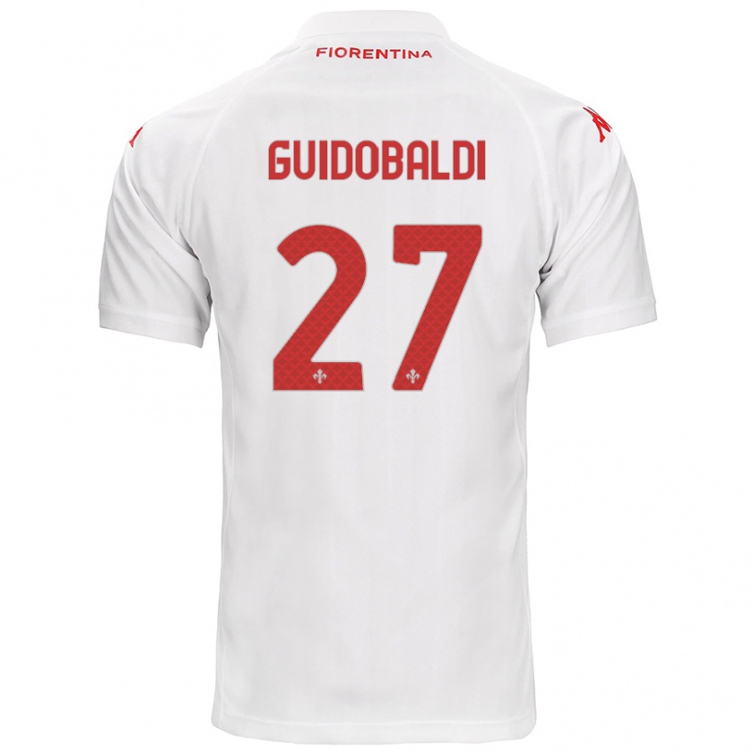 Kandiny Gyermek Filippo Guidobaldi #27 Fehér Idegenbeli Jersey 2024/25 Mez Póló Ing