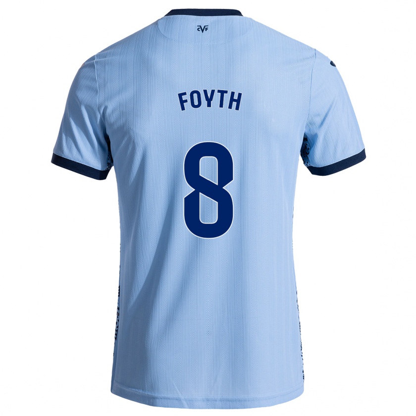 Kandiny Gyermek Juan Foyth #8 Ég Kék Idegenbeli Jersey 2024/25 Mez Póló Ing