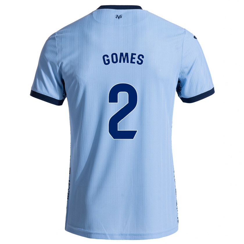 Kandiny Gyermek Vique Gomes #2 Ég Kék Idegenbeli Jersey 2024/25 Mez Póló Ing